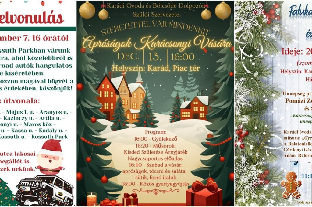 Karád karácsonyi attrakciók